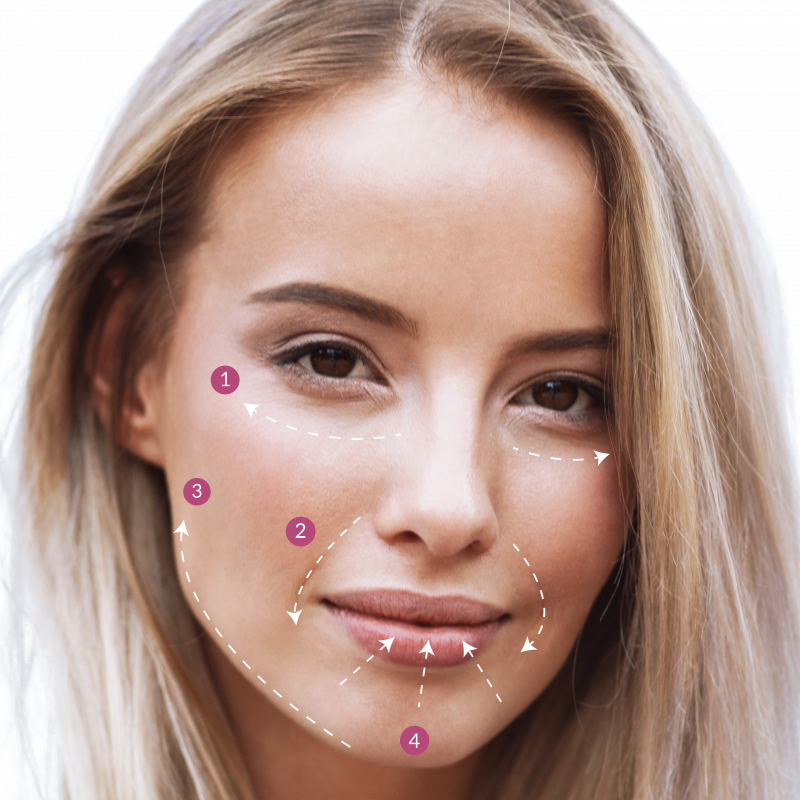 Faltenunterspritzung mit Hyaloron auch für jüngere menschen für vollere Lippen oder einer korrigierten Nasolabialfalte oder Jawline Aufbau für ein hübsches, markantes Gesicht